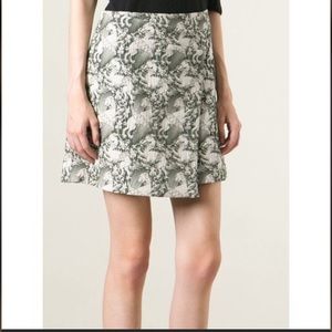 Tory Burch Green Jacquard Dragon Skirt